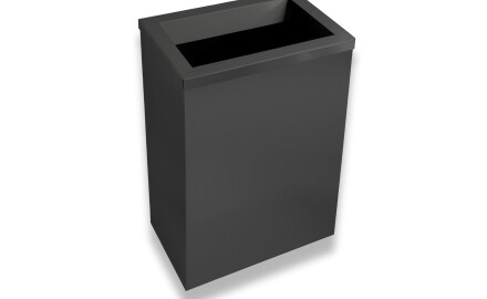 Cubo de basura de 50 litros, tapa con abertura de lanzamiento / acero inoxidable negro mate