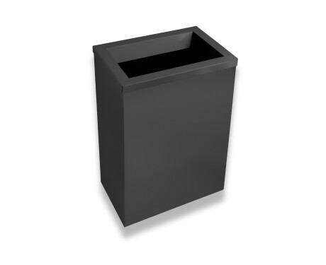 Cubo de basura de 50 litros, tapa con abertura de lanzamiento / acero inoxidable negro mate