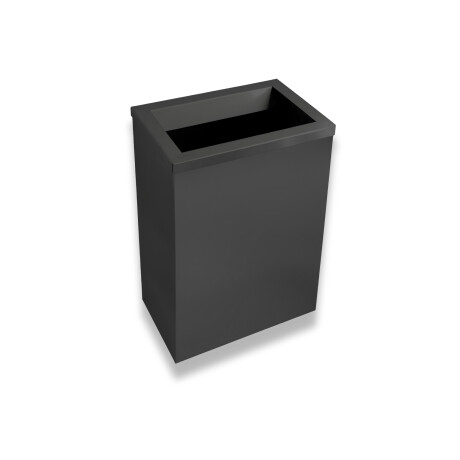 Cubo de basura de 50 litros, tapa con abertura de lanzamiento / acero inoxidable negro mate #1