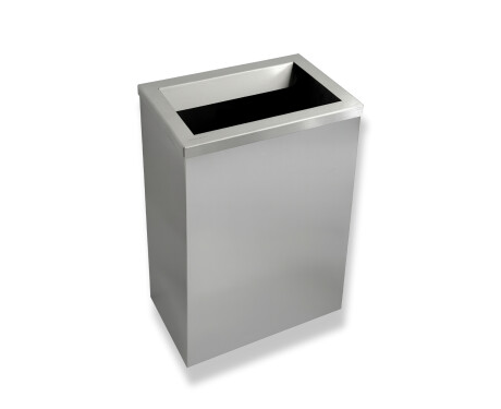 Cubo de basura de 50 litros, tapa con abertura de lanzamiento / acero inoxidable cepillado