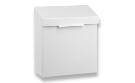 Contenedor para residuos higiénicos de 4,5 l, serie R1 / acero inoxidable blanco mate