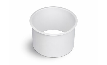 Borde de la papelera de sobremesa redonda de Ø150 / acero inoxidable blanco mate