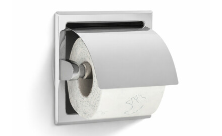 Soporte para papel higiénico / empotrable / acero pulido
