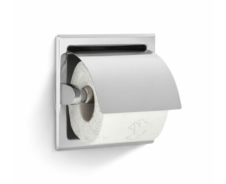 Soporte para papel higiénico / empotrable / acero pulido
