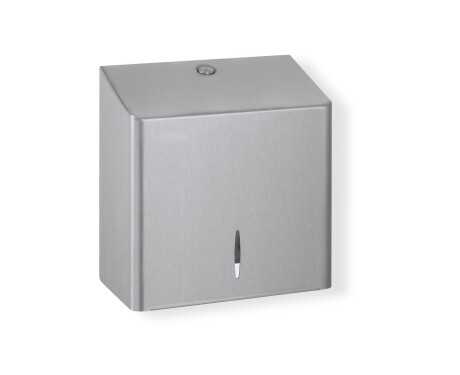 Portarrollos cuadrado para papel higiénico en rollo de hasta 19 cm de diámetro, serie R10 / acero inoxidable cepillado