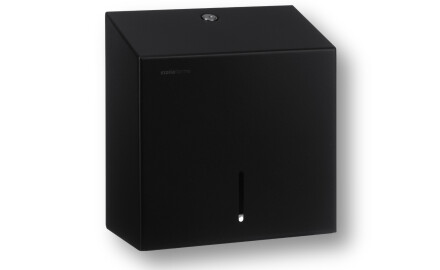 Portarrollos cuadrado para papel higiénico en rollo de hasta 19 cm de diámetro, serie R1 / acero inoxidable negro mate