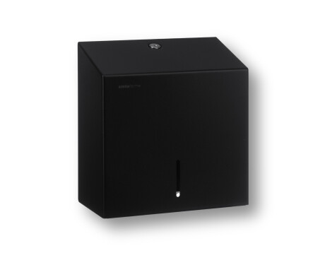 Portarrollos cuadrado para papel higiénico en rollo de hasta 19 cm de diámetro, serie R1 / acero inoxidable negro mate