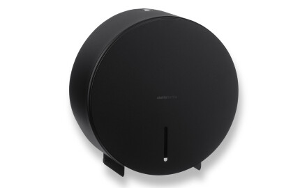 Portarrollos redondo para papel higiénico en rollo de hasta 19 cm de diámetro, serie R1 / acero inoxidable negro mate