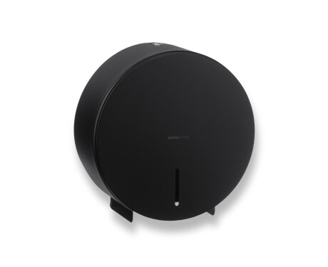 Portarrollos redondo para papel higiénico en rollo de hasta 19 cm de diámetro, serie R1 / acero inoxidable negro mate