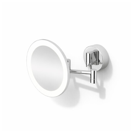 Espejo de maquillaje con aumento de 3x, redondo, con iluminación LED, regulación continua del color de la luz, abatible, doble brazo articulado / cromado #1