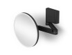 Espejo de maquillaje con aumento de 5x, redondo, con iluminación LED, regulación continua del color de la luz, abatible, doble brazo articulado / negro mate
