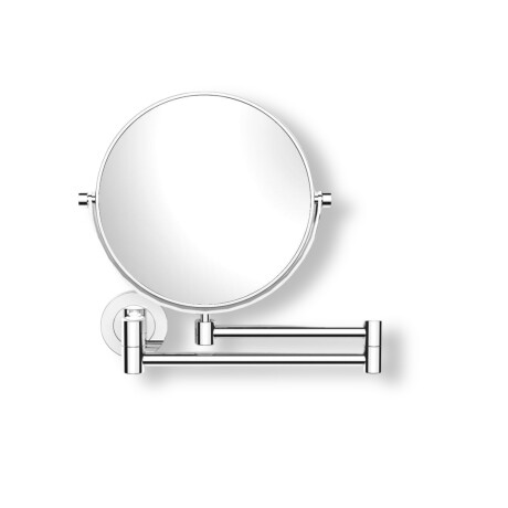 Espejo de maquillaje  recto / aumento de 5x, redondo, abatible, con doble brazo articulado / cromado #1