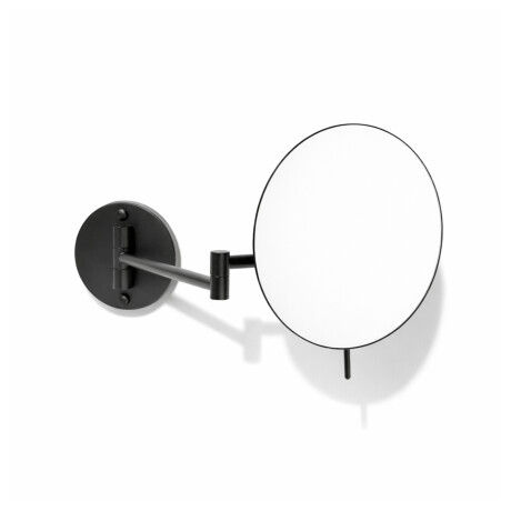 Espejo de maquillaje con aumento de 3x, redondo, abatible, con doble brazo articulado / negro mate #1