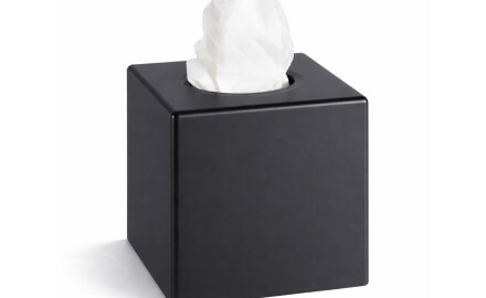 Dispensador de pañuelos de papel - forma de cubo / ABS negro mate