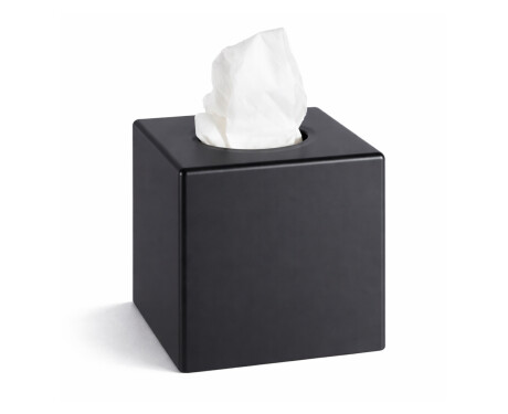 Dispensador de pañuelos de papel - forma de cubo / ABS negro mate