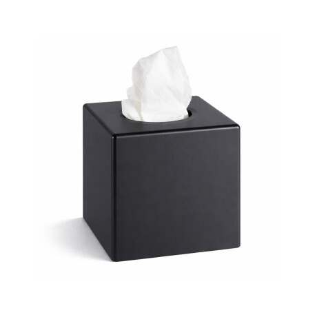 Dispensador de pañuelos de papel - forma de cubo / ABS negro mate #1