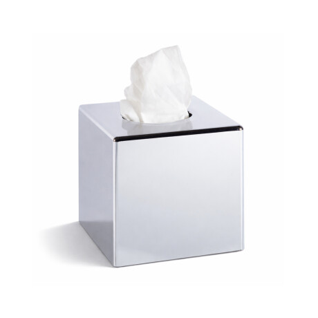 Dispensador de pañuelos de papel - forma de cubo / ABS cromado #1