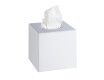 Dispensador de pañuelos de papel - forma de cubo / ABS blanco brillante