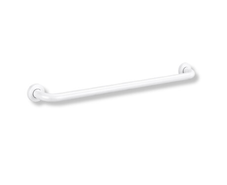 Barandilla de apoyo para personas con discapacidad, Ø32, recta, STANDARD - 80 cm / acero inoxidable blanco mate