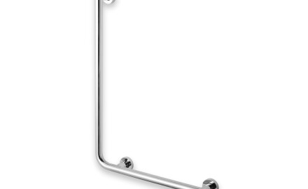 Barra de apoyo para personas con discapacidad, Ø32 STANDARD, tipo L, 55 x 77, derecha / acero inoxidable pulido