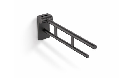 Barra de apoyo para personas con discapacidad, Ø32, abatible, PREMIUM - 60 cm / acero inoxidable, negro mate