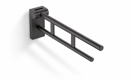 Barra de apoyo para personas con discapacidad, Ø32, abatible, PREMIUM - 70 cm / acero inoxidable, negro mate