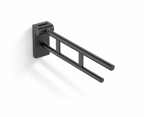 Barra de apoyo para personas con discapacidad, Ø32, abatible, PREMIUM - 70 cm / acero inoxidable, negro mate