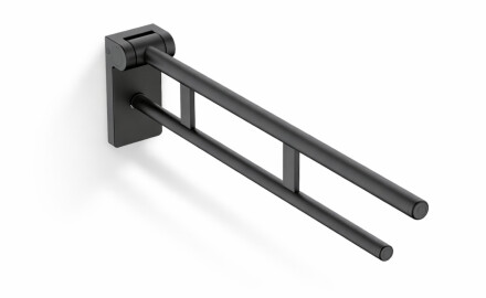 Barra de apoyo para personas con discapacidad, Ø32, abatible, PREMIUM - 80 cm / acero inoxidable, negro mate