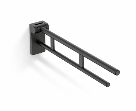 Barra de apoyo para personas con discapacidad, Ø32, abatible, PREMIUM - 80 cm / acero inoxidable, negro mate
