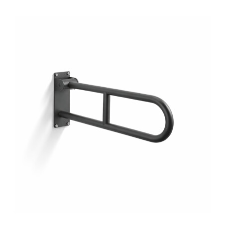 Barra de apoyo para personas con discapacidad, Ø32, curvada y abatible, modelo STANDARD - 60 cm / acero inoxidable, negro mate #1