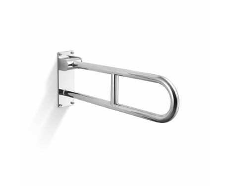 Barra de apoyo para personas con discapacidad, Ø32, curvada y abatible, modelo STANDARD - 60 cm / acero inoxidable pulido