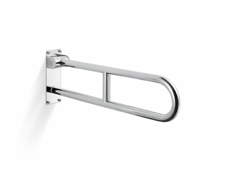 Barra de apoyo para personas con discapacidad, Ø32, curvada y abatible, modelo STANDARD - 70 cm / acero inoxidable pulido