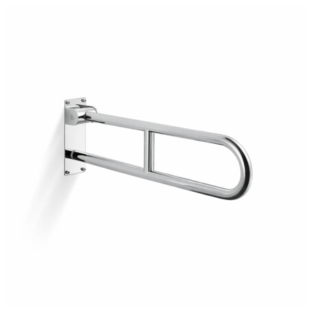 Barra de apoyo para personas con discapacidad, Ø32, curvada y abatible, modelo STANDARD - 70 cm / acero inoxidable pulido #1