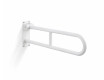Barra de apoyo para personas con discapacidad, Ø32, curvada y abatible, modelo STANDARD - 70 cm / acero inoxidable, blanco mate