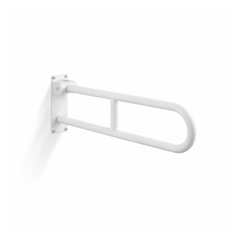 Barra de apoyo para personas con discapacidad, Ø32, curvada y abatible, modelo STANDARD - 70 cm / acero inoxidable, blanco mate #1