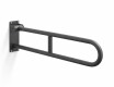 Barra de apoyo para personas con discapacidad, Ø32, curvada y abatible, modelo STANDARD - 80 cm / acero inoxidable, negro mate