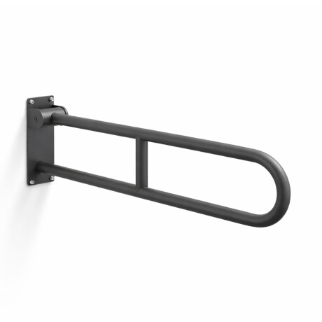 Barra de apoyo para personas con discapacidad, Ø32, curvada y abatible, modelo STANDARD - 80 cm / acero inoxidable, negro mate #1