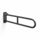 Barra de apoyo para personas con discapacidad, Ø32, curvada y abatible, modelo STANDARD - 80 cm / acero inoxidable, negro mate #1
