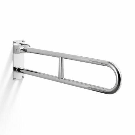 Barra de apoyo para personas con discapacidad, Ø32, curvada y abatible, modelo STANDARD - 80 cm / acero inoxidable pulido #1
