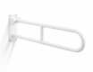 Barra de apoyo para personas con discapacidad, Ø32, curvada y abatible, modelo STANDARD - 80 cm / acero inoxidable, blanco mate