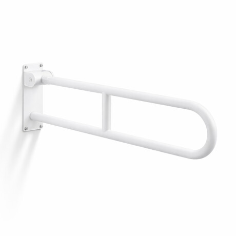 Barra de apoyo para personas con discapacidad, Ø32, curvada y abatible, modelo STANDARD - 80 cm / acero inoxidable, blanco mate #1