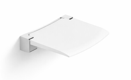Asiento de ducha plegable / blanco mate, cromado