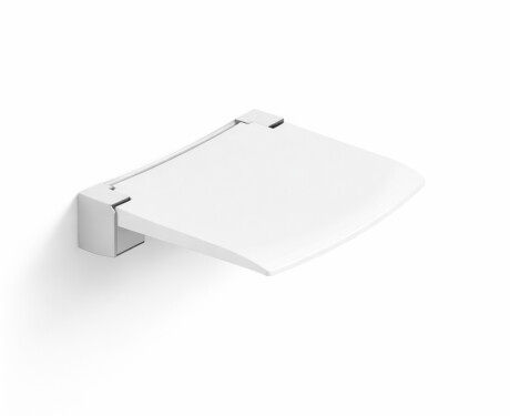 Asiento de ducha plegable / blanco mate, cromado