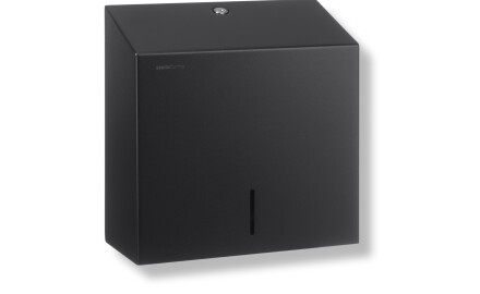 Dispensador de toallas de papel plegadas en V (dimensiones máximas del rollo: 25 x 11,5 x 24 cm), serie R1 / acero inoxidable negro mate