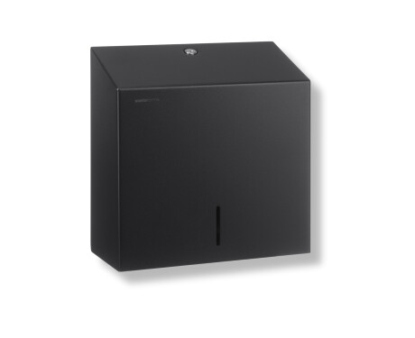 Dispensador de toallas de papel plegadas en V (dimensiones máximas del rollo: 25 x 11,5 x 24 cm), serie R1 / acero inoxidable negro mate