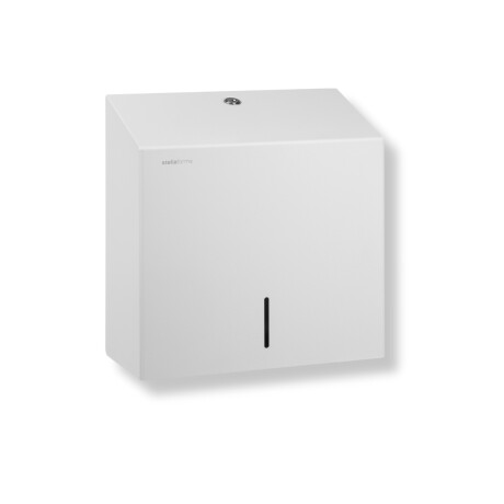Dispensador de toallas de papel plegadas en V (dimensiones máximas del rollo: 25 x 11,5 x 24 cm), serie R1 / acero inoxidable blanco mate #1