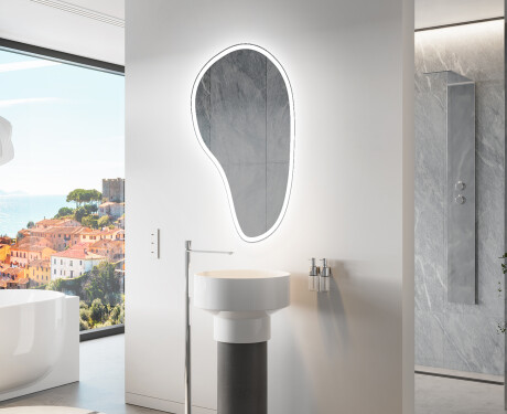 Espejo de baño LED de forma irregular S222