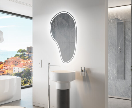 Espejo de baño LED de forma irregular S223