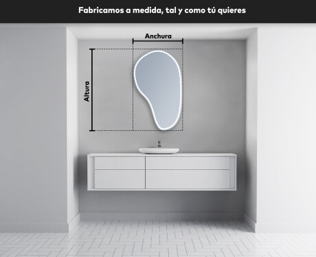 Espejo de baño LED de forma irregular S223 #4