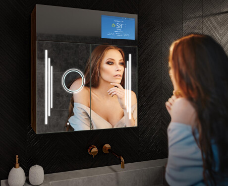 Armario con espejo con luz LED - L27 Sarah 66,5 x 72cm #10